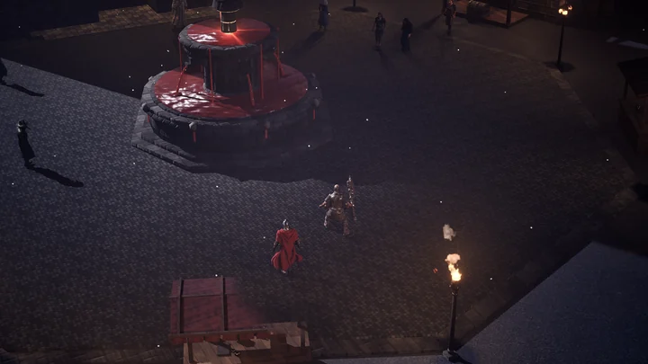 In game: Ashenmoor's square at night
